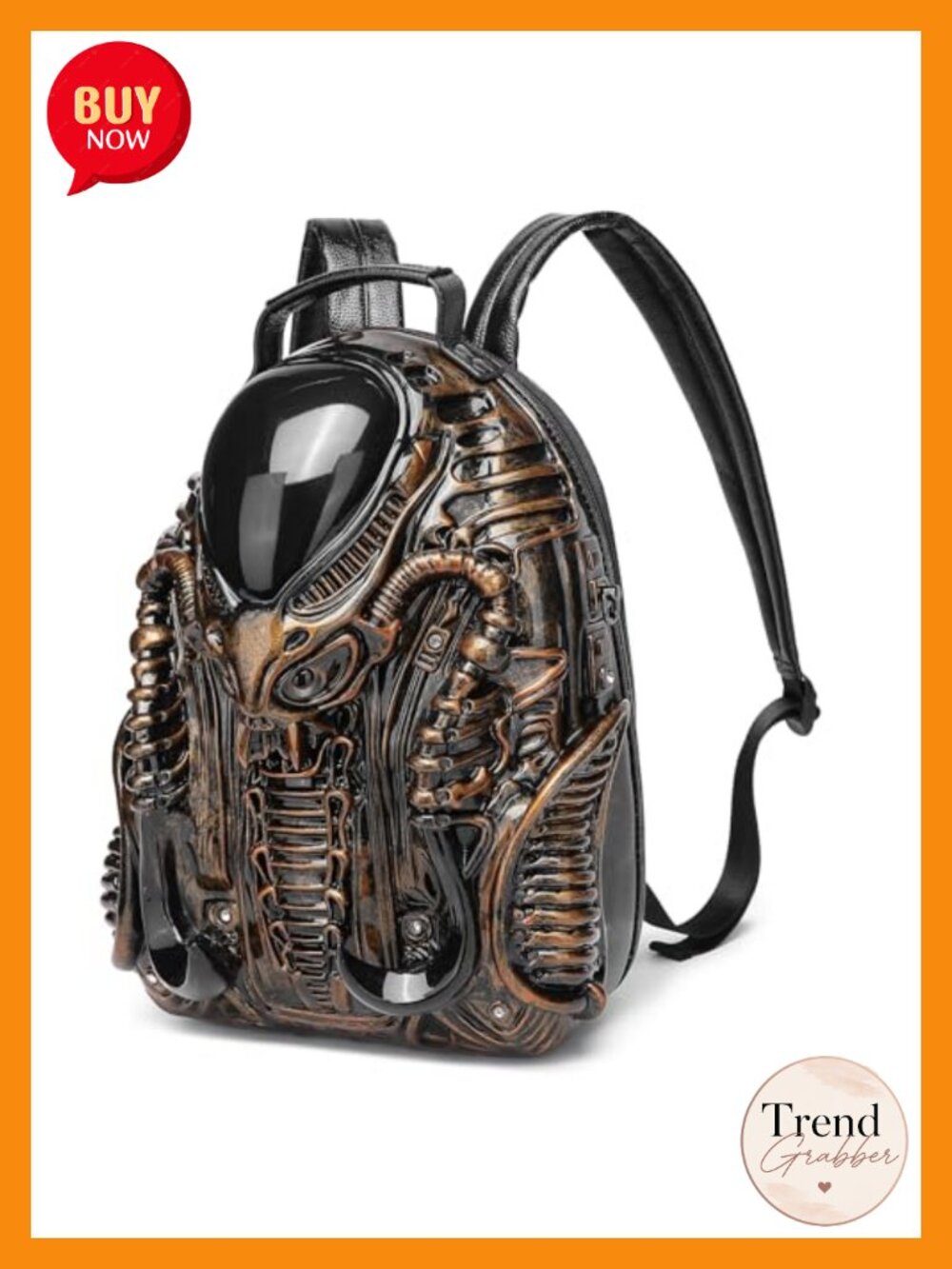 Alien Shaped Backpack Handbag Adjustable Straps PVC Unisex